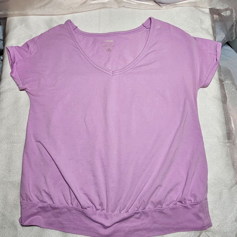 Lane Bryant Pretty & Perfect VNeck Neck Tee w/Banded Bottom Purple 14/16
